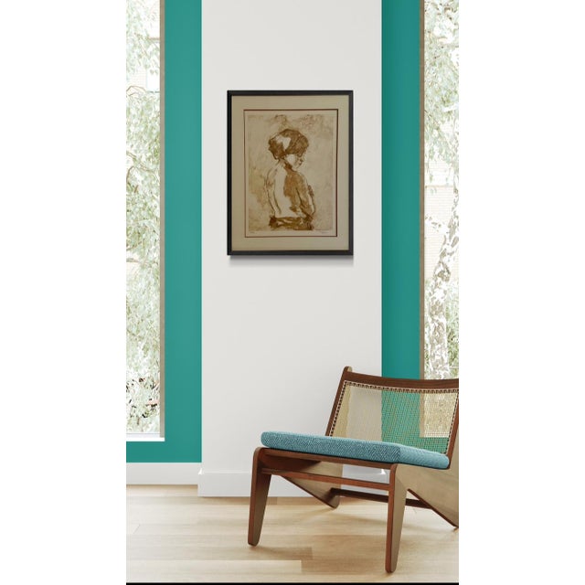 Wood 1970s Ltd. Ed S/N Lithograph “Back Nude Profile” by Philippe Alfieri For Sale - Image 7 of 7