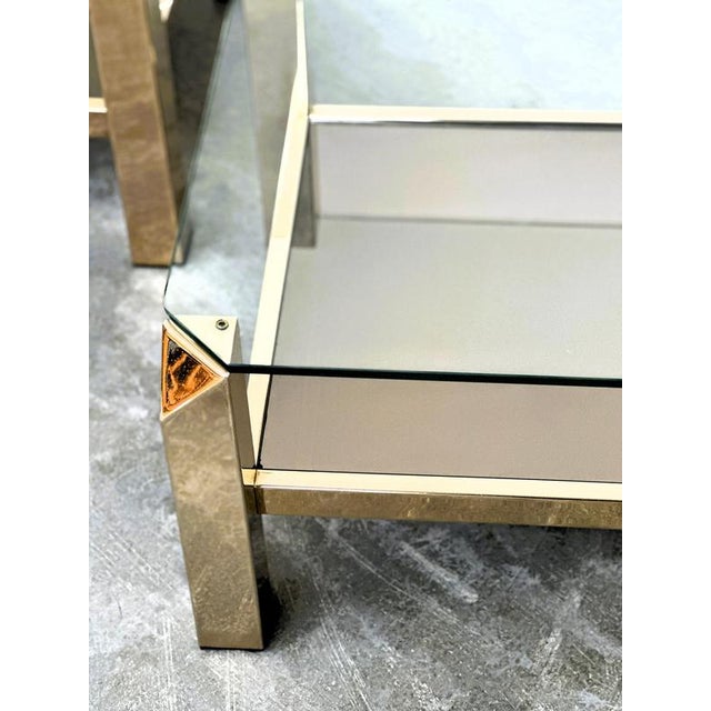 Brass and Glass Coffee Tables from Belgo Chrom, Belgium, 1970s, Set of 2 For Sale - Image 4 of 11