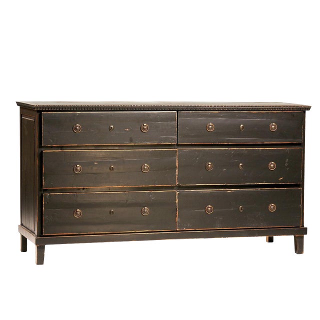 Black Distressed Six Drawer Dresser Chairish