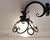 1980s Vintage Wall Lamp with Black Iron Frame and Opaque White Glass Shade, 1980s For Sale - Image 5 of 7