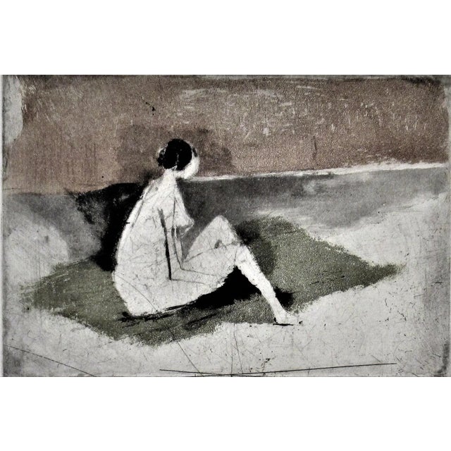 This artwork titled "Dorme E Mare" c.1980 is an original aquatint by noted Swiss artist Annapia Antonini, b.1942. It is...