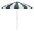 Buti 9 Ft Crank Umbrella, Green Cabana Stripe/White Pole For Sale