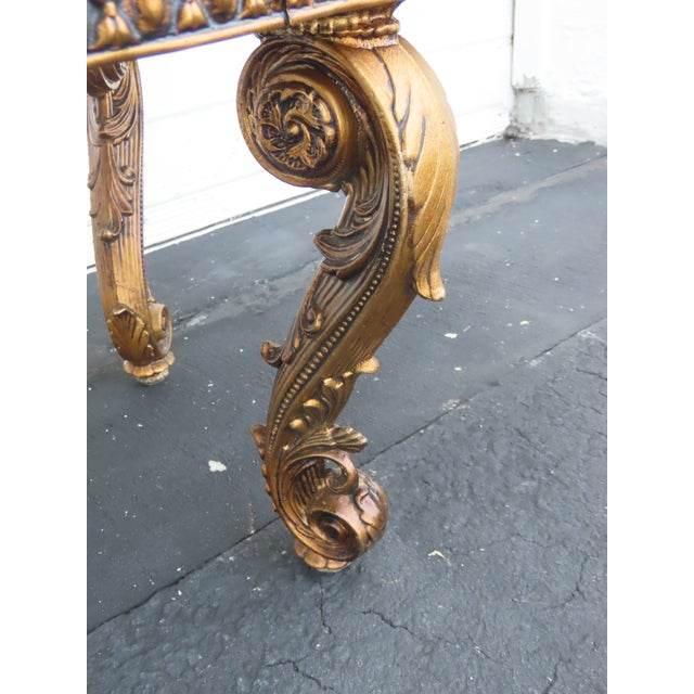 French Antique Gold Finish Oval Marble Top Coffee Table 6640 For Sale - Image 12 of 18