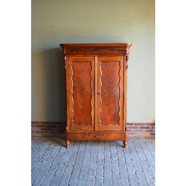 Antique Mahogany Biedermeier Maids Cupboard For Sale - Image 9 of 9