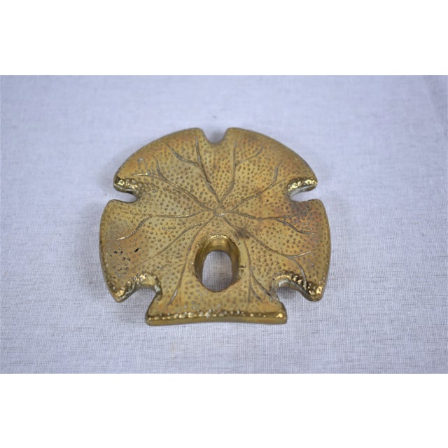 Vintage Brass Sand Dollar Paper Weight For Sale - Image 4 of 6