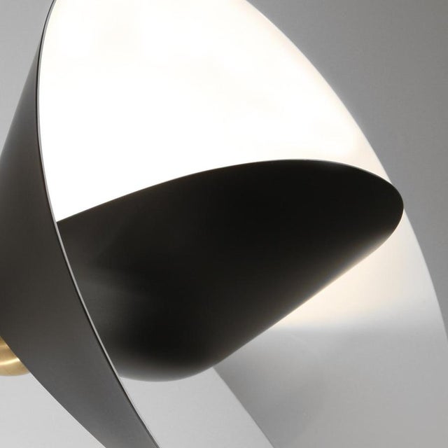 Mid-Century Modern Black Saturn Wall Lamp Set by Serge Mouille, Set of 2 For Sale - Image 4 of 8