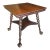 Late 19th Century Arts and Crafts Era Oak Side Table With Huge Metal and Glass Ball-and-Claw Feet For Sale