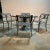 Neoclassical Early 21st Century Neoclassical Cast Aluminum & Glass Patio Table & 4 Chairs For Sale - Image 3 of 11