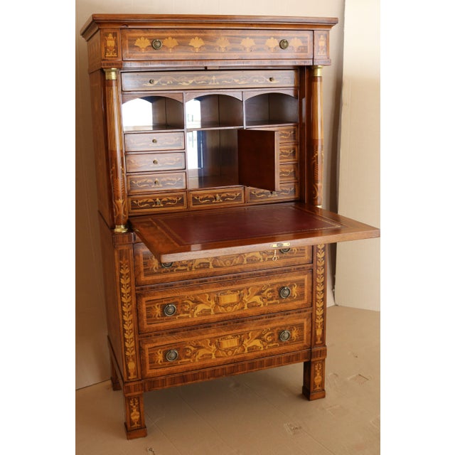 Empire Style Inlaid Secretaire, 1990s For Sale - Image 9 of 17