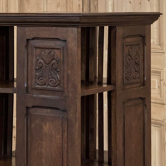 19th Century French Renaissance Revival Oak Revolving Bookcase For Sale - Image 15 of 17