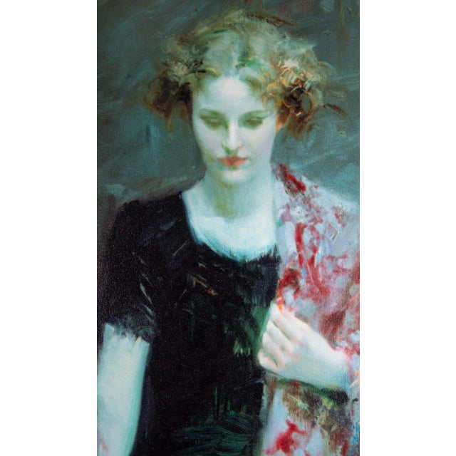 Impressionist Pino Daeni – Italian - After Dinner – Signed Limited Edition Canvas - 40" H X 33.5" W For Sale - Image 3 of 6