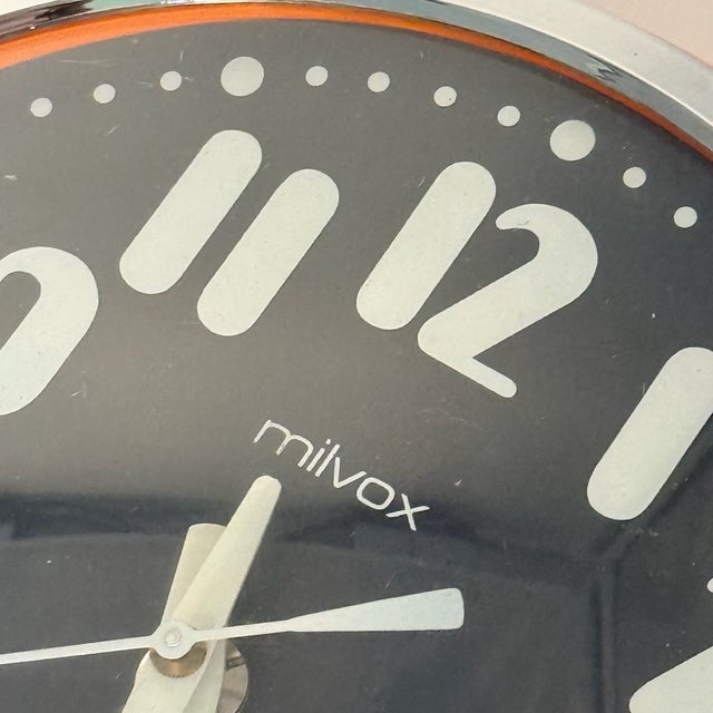 This original Milvox wall clock from the 1970s is a particularly expressive example of Space Age design, combining a...