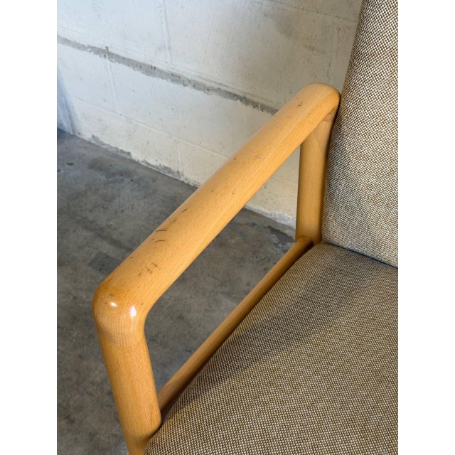 Beechwood Upholstered Armchair Mid-Century Modern Vintage For Sale - Image 4 of 12