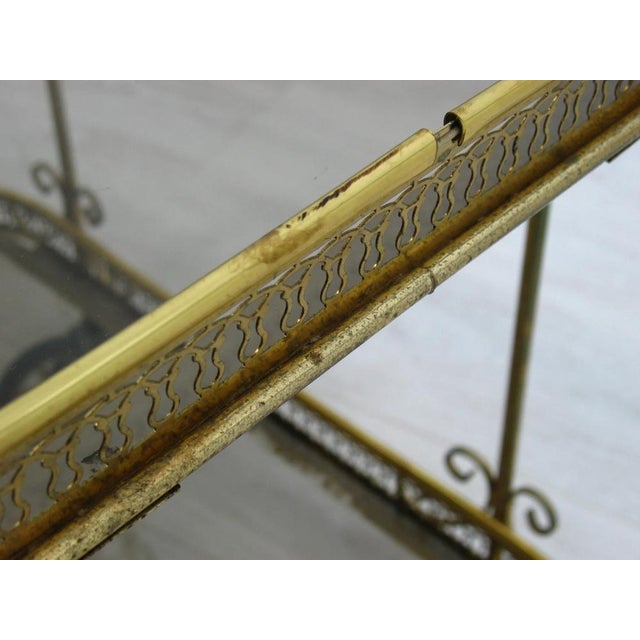 Brass Serving Bar Cart, 1960s For Sale - Image 10 of 17