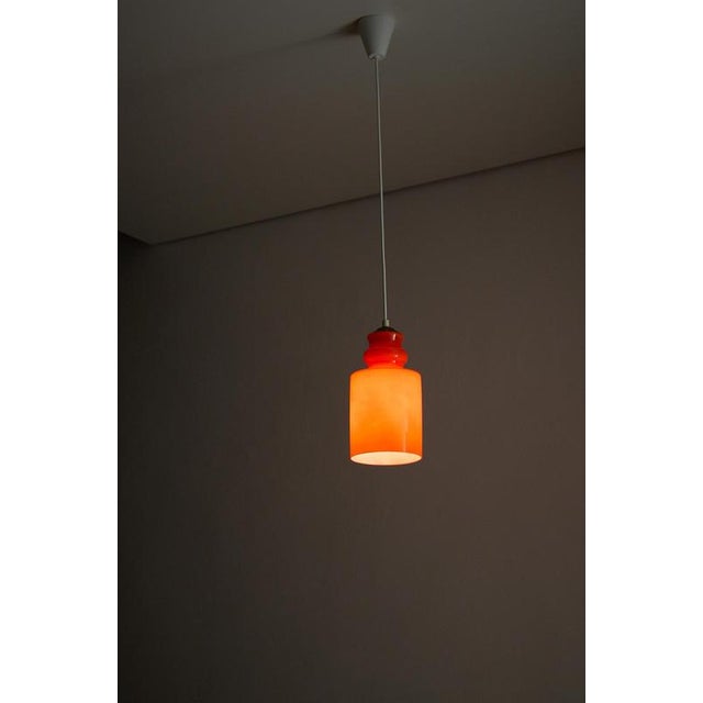 Orange Cased Glass Pendant Light, 1970s For Sale - Image 3 of 10