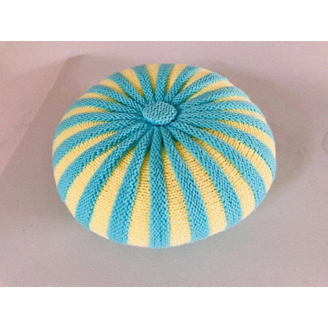 2000 - 2009 Contemporary Handmade Knitted Round Pillow For Sale - Image 5 of 5