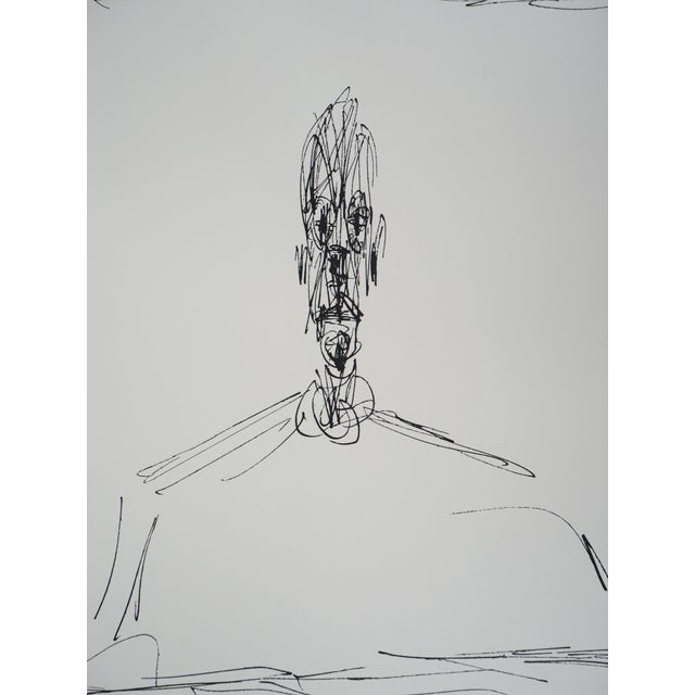 Modern After Alberto Giacometti, Bust of a Man, Lithograph For Sale - Image 3 of 6