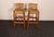 Mid-Century Modern Pair of Vintage Mexican Modern Pine and Woven Palm Bar Stools by Muebles Austin For Sale - Image 3 of 18
