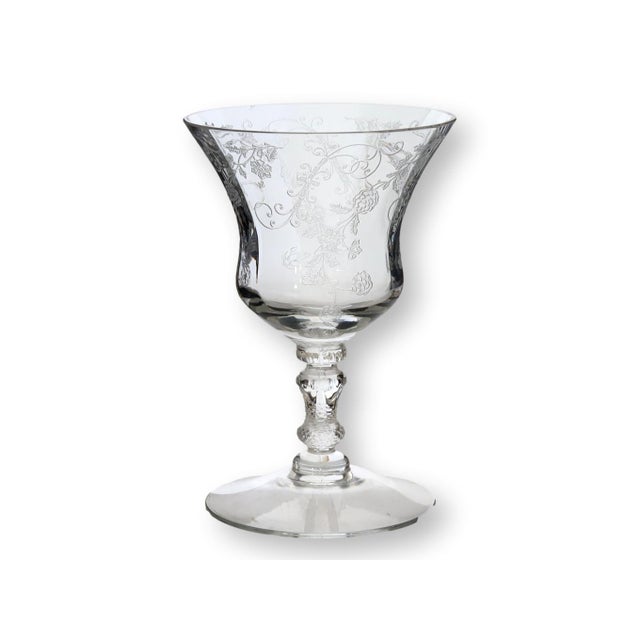 1940s Cambridge Rose Point Stemware Set For Sale - Image 9 of 11