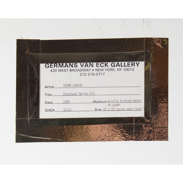 Beige 1990 “Structure Series #15” Mixed Media Painting by Susan Laufer For Sale - Image 8 of 8