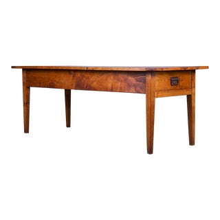 Early 19th Century Country French Farmhouse Maple Harvest Table For Sale