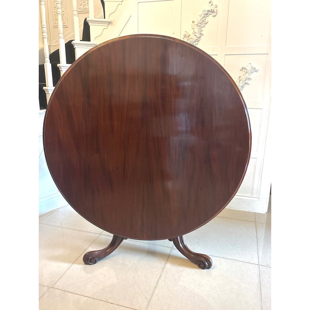 Antique Victorian Circular Tilt-Top Dining Table in Mahogany, 1860 For Sale - Image 10 of 10