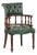 Chesterfield Office Chair in Green Flamed Cowhide Leather For Sale