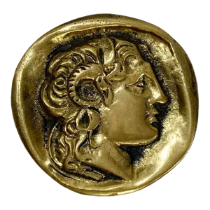 Vintage Bronze Greek Alexander the Great Coin Paper Weight