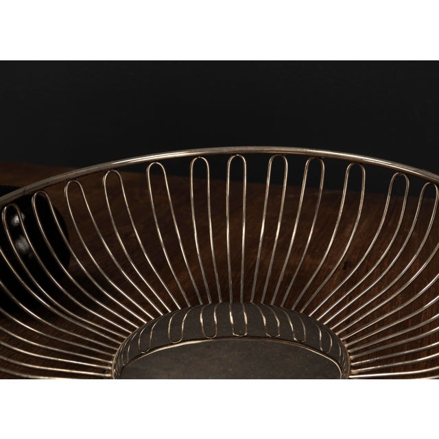 1950s Mid-Century Modern Wire Basket with Silver Plating, 1950s For Sale - Image 5 of 8