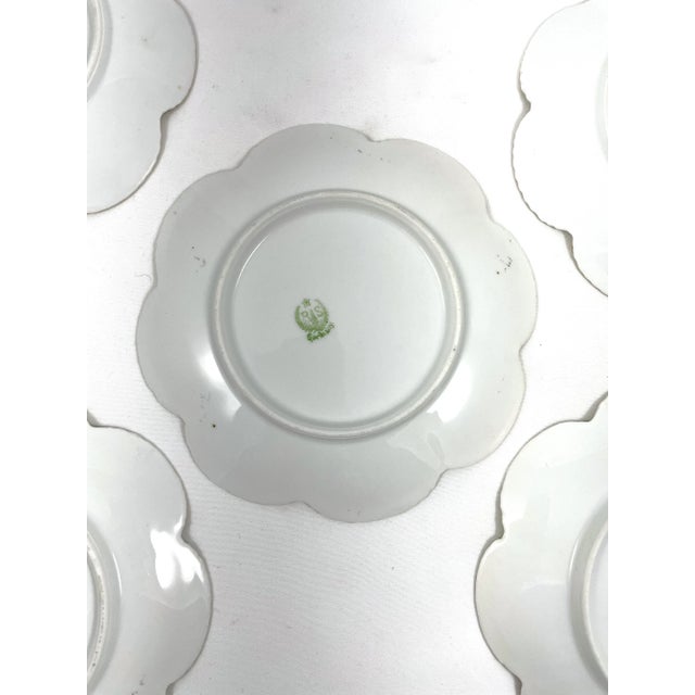Antique Reinhold Schlegelmilch German Porcelain Flower Plates - Set of 5 For Sale In Buffalo - Image 6 of 7