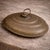 Antique brass bed warmer or early hot water bottle with classic oval form and original screw cap. Beautiful aged patina...