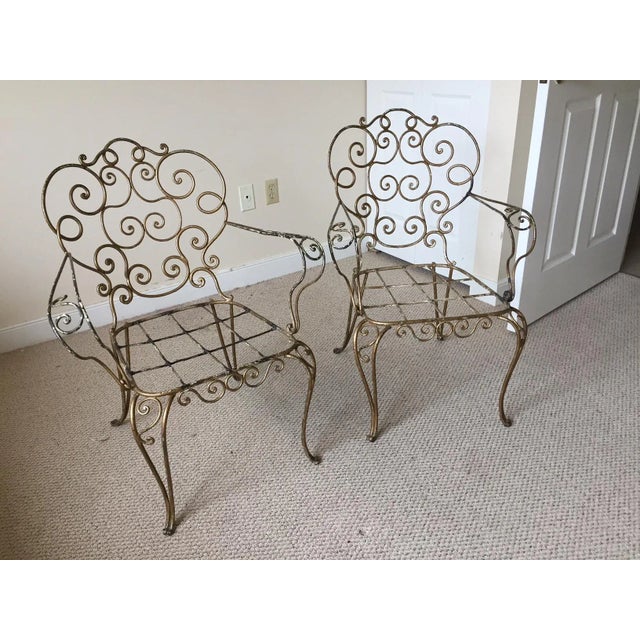 1940s Vintage Spanish Hand Forged Iron Armchairs - Set of 4 For Sale - Image 11 of 12