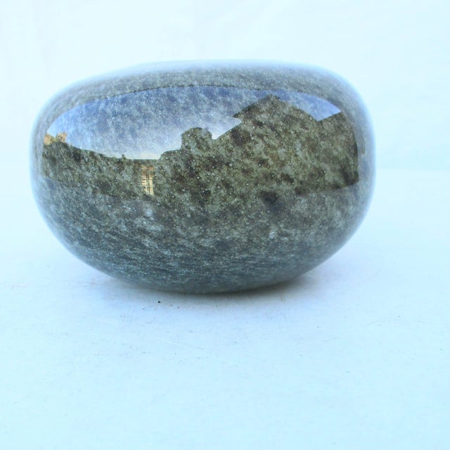 Charcoal Art Glass Pebble Vase For Sale - Image 8 of 9