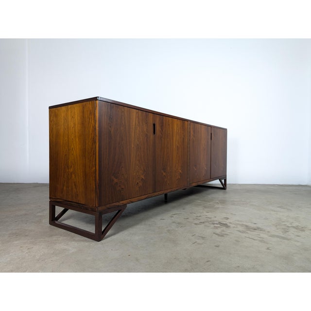 Wood 1960s Danish Modern Rosewood Cabinet / Sideboard by Svend Langkilde for Langkilde Mobler For Sale - Image 7 of 12