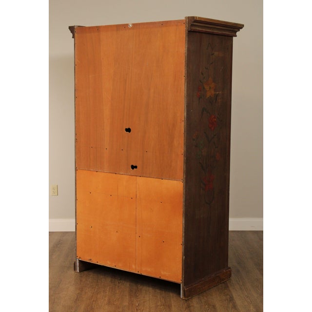 Custom Folk Art Hand Painted Pine TV Armoire Chairish