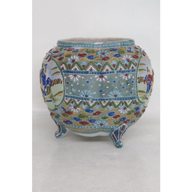 Japanese Moriage Nippon Style Hand Painted Vase For Sale - Image 3 of 13