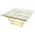 Stacked Polished Lacquered Brass Bars Base Glass Top Square Coffee Table For Sale - Image 11 of 11