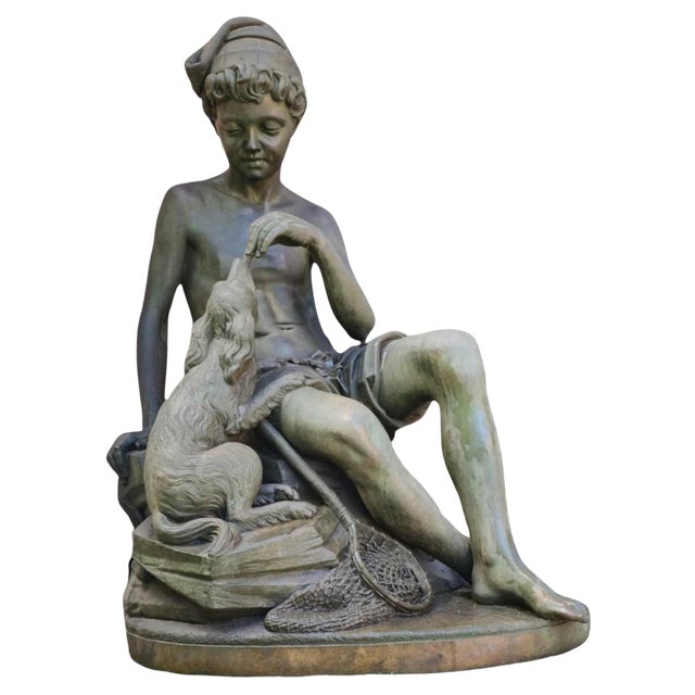 French Bronze Sculpture by E. Martin, 1890s For Sale