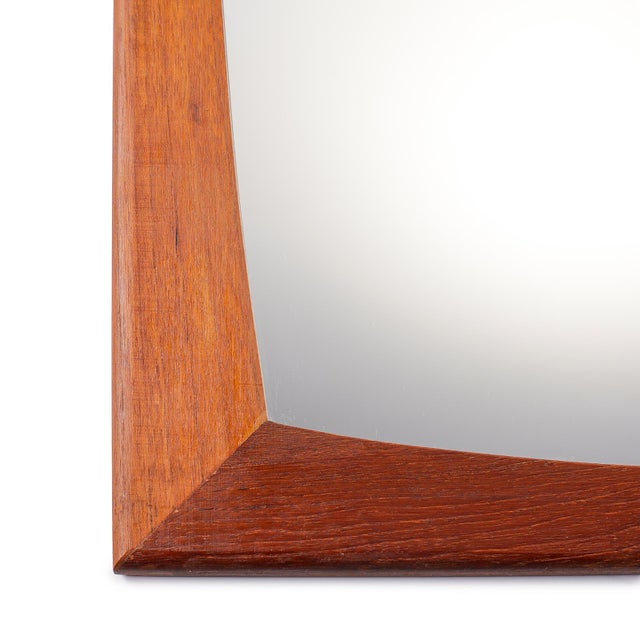 1960s Vintage Rectangular Wall Mirror with Teak Frame, Denmark, 1960s For Sale - Image 5 of 7