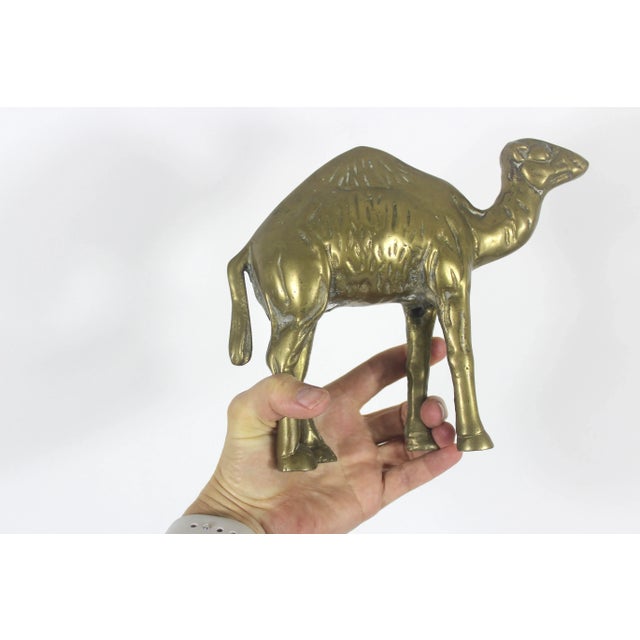 Large 1980s Solid Brass Camel Vintage Brass With Patina For Sale - Image 10 of 10