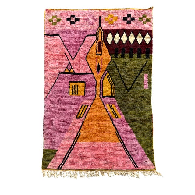 Large Moroccan Boujad Wool Rug, 1990 For Sale - Image 12 of 12