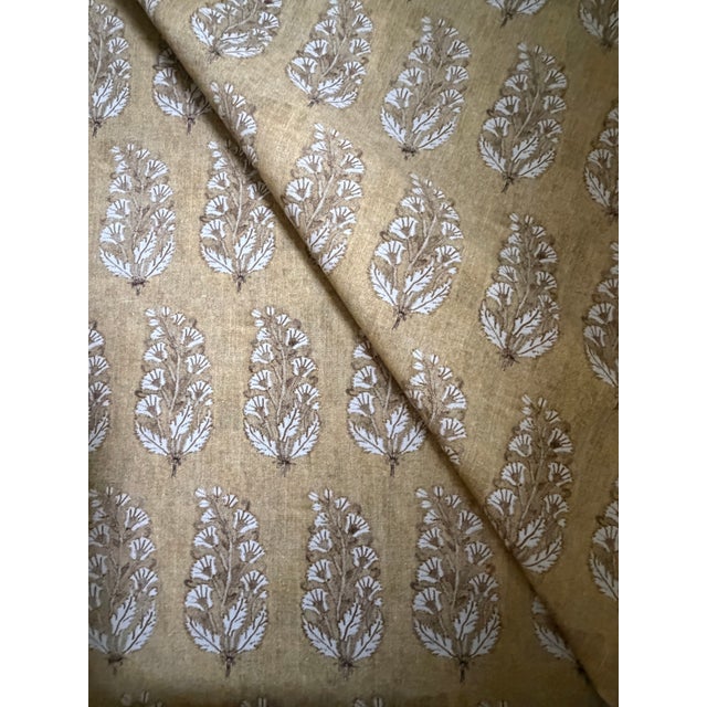 Schumacher Iksel Decorative Arts Safavid Boteh Gold Fabric 7 Yards Schumacher For Sale - Image 4 of 9