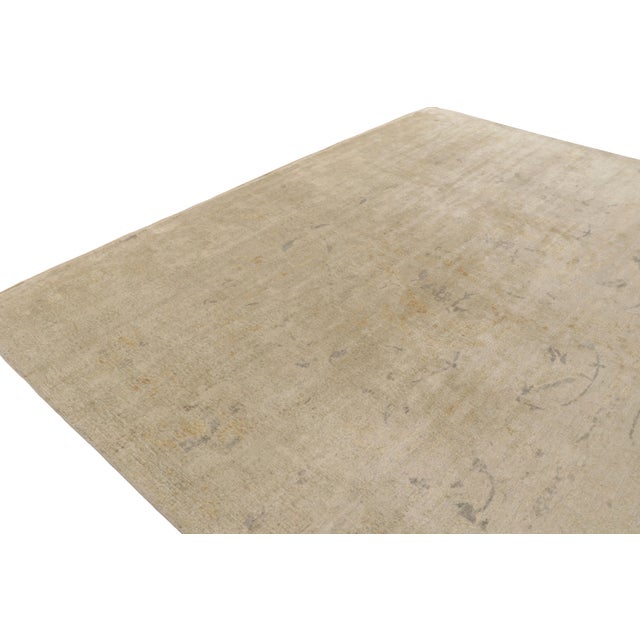 Rug & Kilim Hand-Knotted Contemporary Rug in Beige-Brown, Gray Muted Pattern For Sale - Image 4 of 7