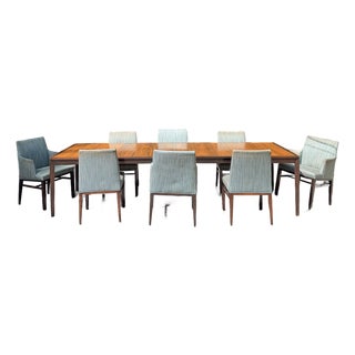 Mid 20th Century Edward Wormley for Dunbar Rosewood Dining Set With Eight Chairs and Three Leaves For Sale