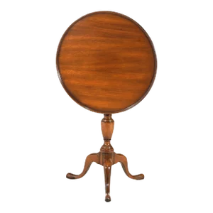 Kittinger Williamsburg Queen Anne Style Mahogany Tilt Top Candle Stand 20thC