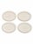 Charming set of four gold rimmed vintage ironstone oval petite serving platters featuring a classic ivory-white glazed...
