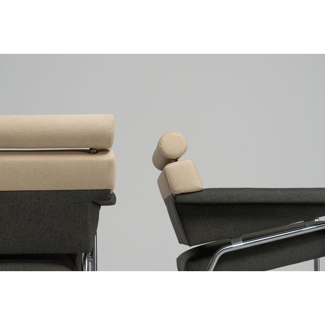 This ultra-rare pair of easy chairs, designed by Dutch architect Jacobus Johannes Pieter Oud (commonly known as J.J.P....