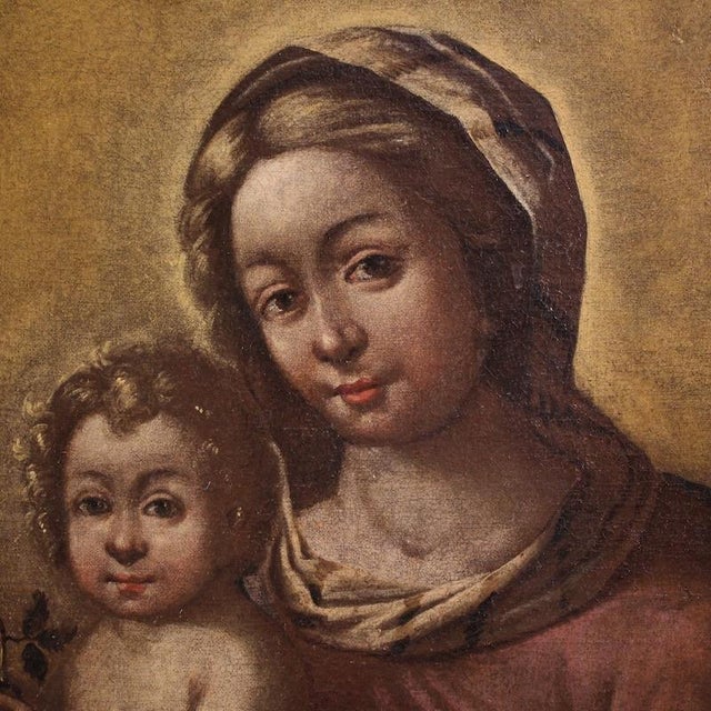 Italian Artist, Madonna and Child, 17th Century, Oil Painting on Canvas, Framed For Sale - Image 6 of 16