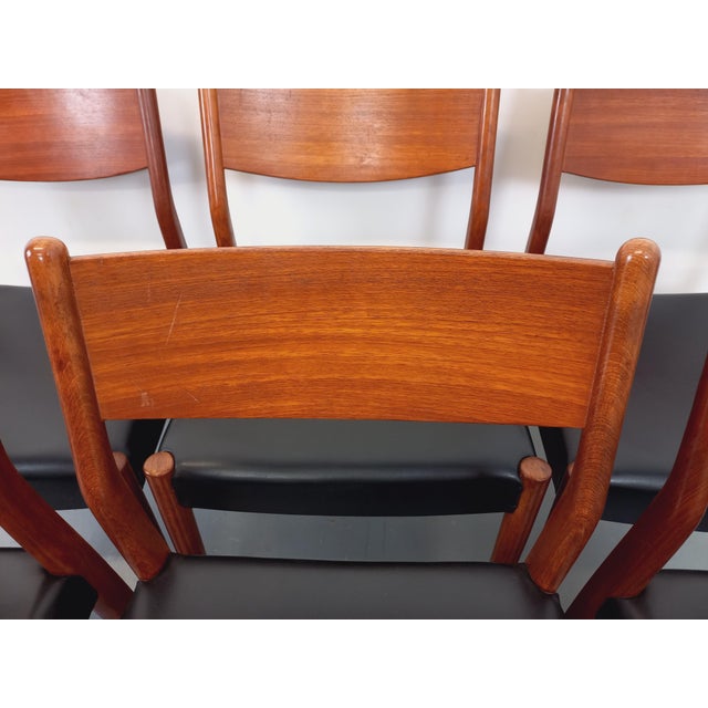 Vintage Scandinavian Dining Chairs in Teak and Skai by Fristho Franeker, 1960s, Set of 6 For Sale - Image 9 of 18