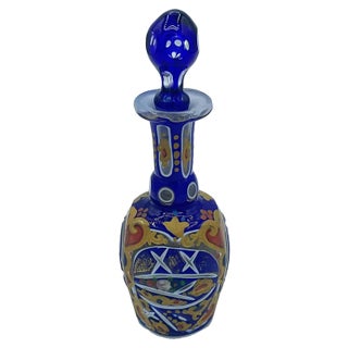 Bohemian Overlay Glass Perfume Bottle For Sale